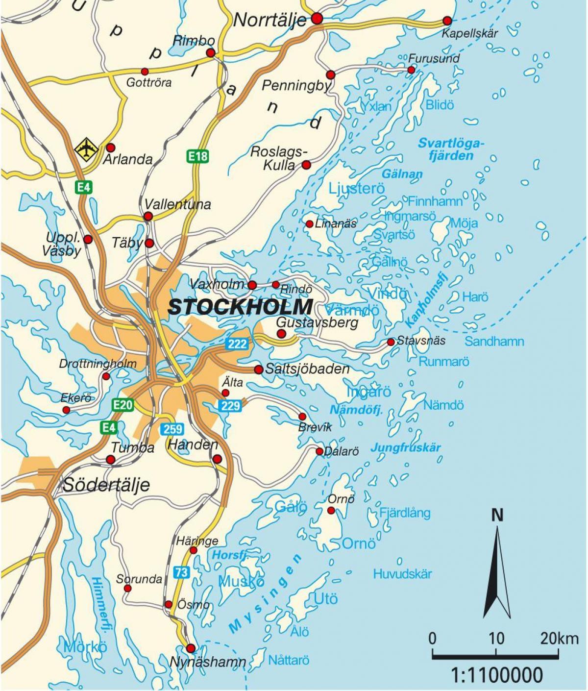 Stockholm auf der Karte