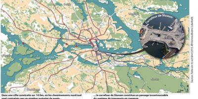 Karte von Stockholm slussen