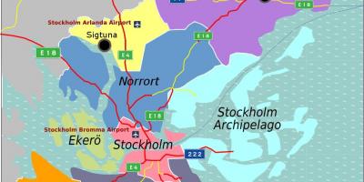 Karte von Stockholm, Schweden area