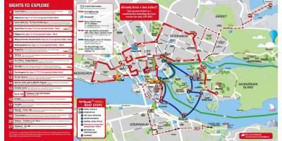 Stockholm-hop-on-hop-off-bus-route-Karte - Stockholm-rot-bus-Karte