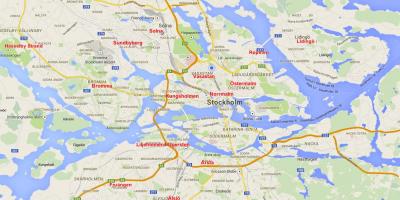 Karte von Stockholm Nachbarschaften