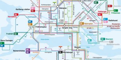 Von Stockholm bus Linien Karte