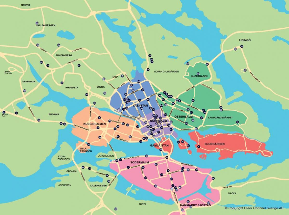 Karte der Stadt bike-Karte Stockholm