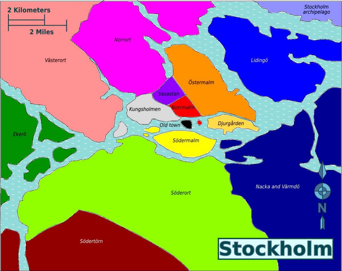 Karte von Stockholm Bezirke