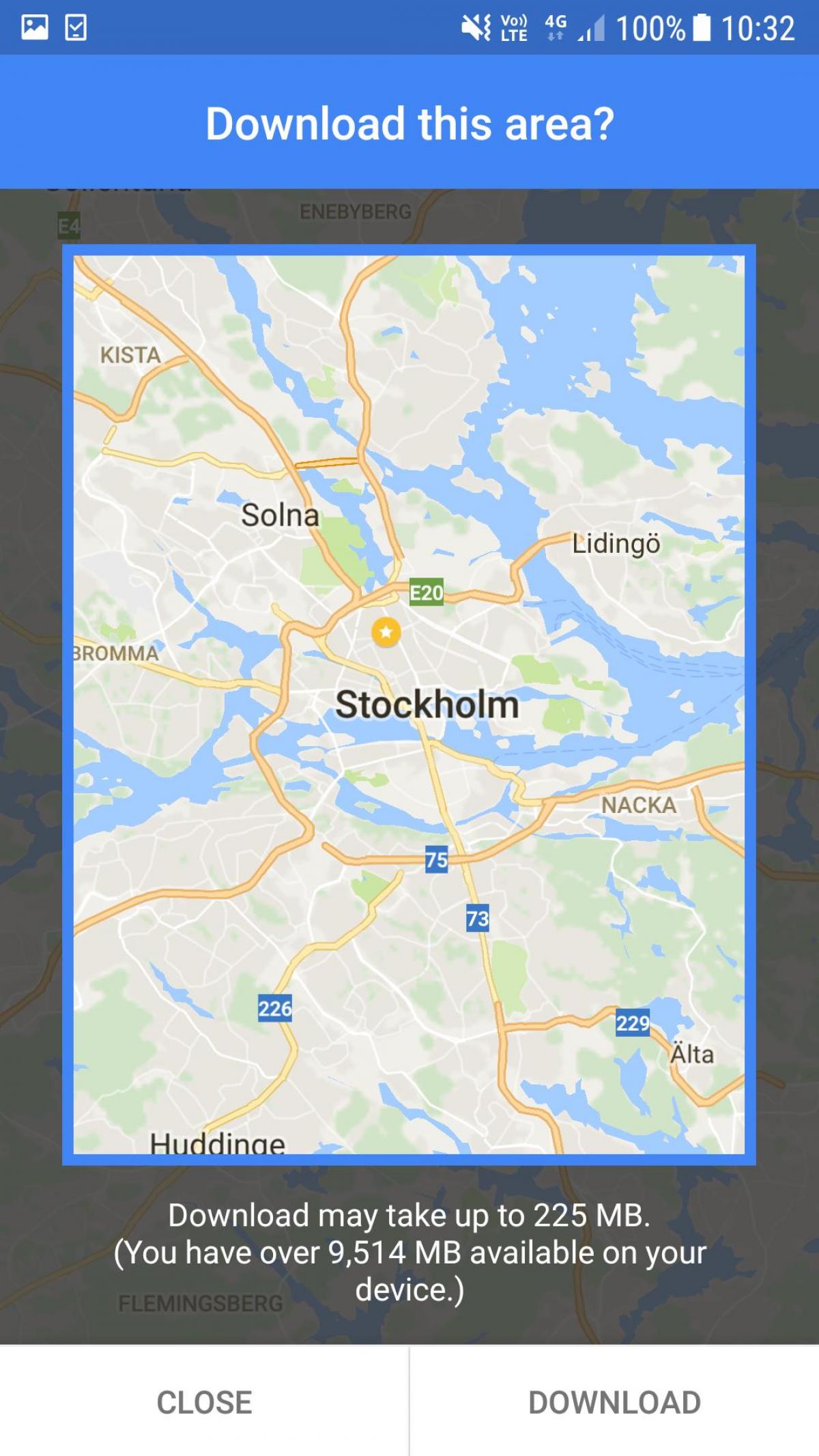 die offline-Karte Stockholm