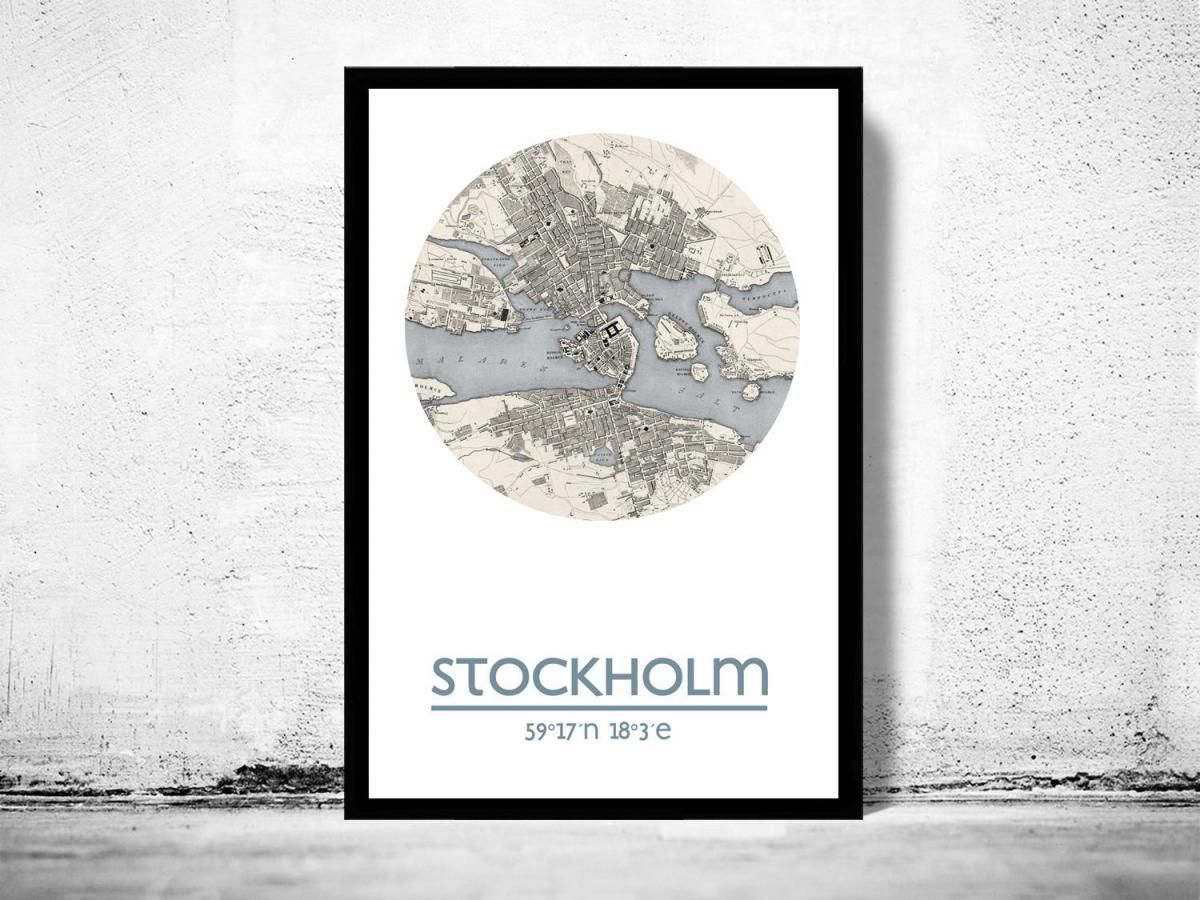 Karte von Stockholm map poster