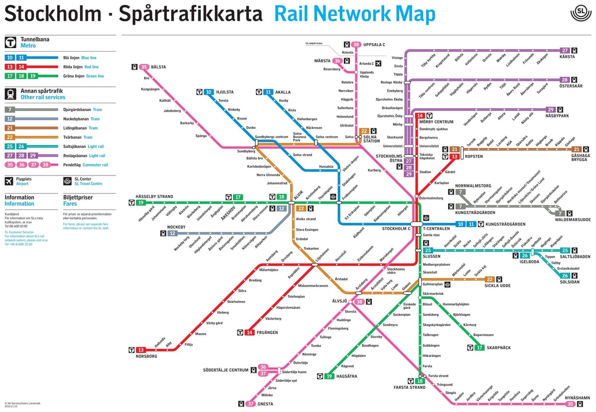U-Bahn-Karte in Stockholm