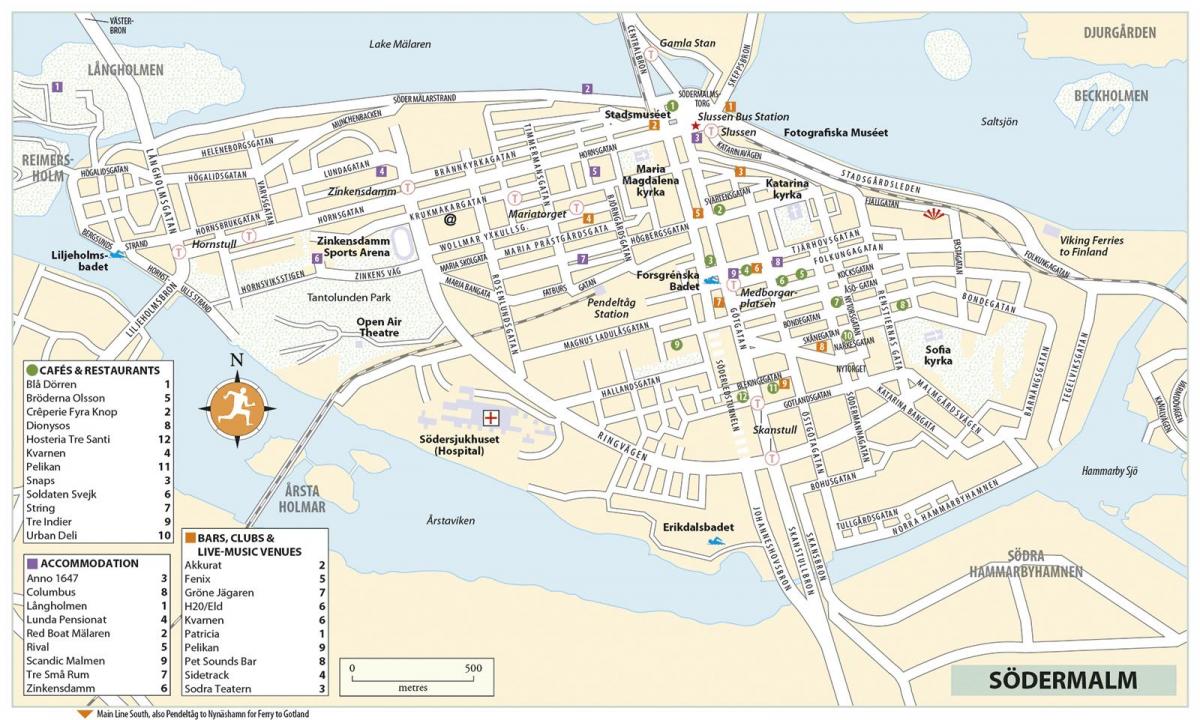Stadtplan von Södermalm