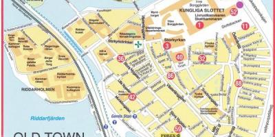Karte der alten Stadt Stockholm in Schweden