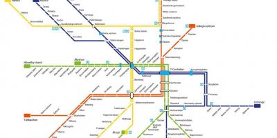 Stadtplan von Stockholm mit U-Bahn Kunst