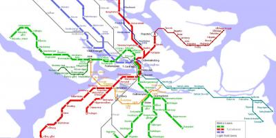 Stadtplan von Stockholm mit U-Bahn-station