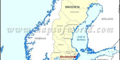 Stockholm in Welt-Karte