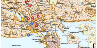 Touristische Karte Stockholm, Schweden